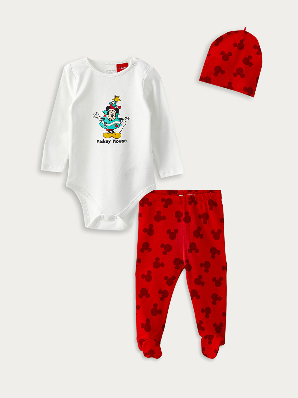 LCW baby Crew Neck Long Sleeve Mickey Mouse Printed Baby Boys' 3-Pack -W2CV66Z1-FDU
