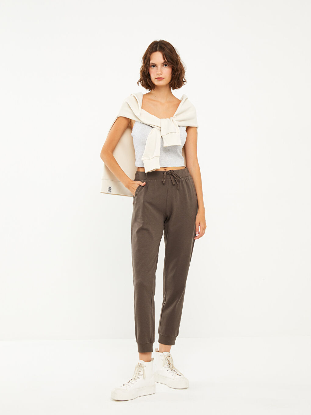 Women's Elasticated Waist Plain Sweatpants