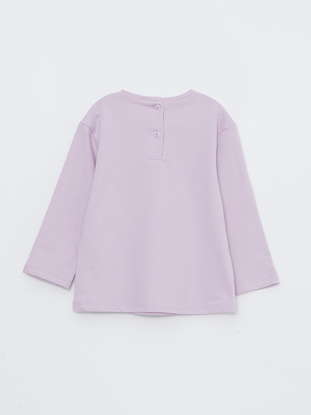 LCW ECO Bisiklet Yaka Uzun Kollu Baskılı Kız Bebek Tişört -W2CY06Z1-G3W