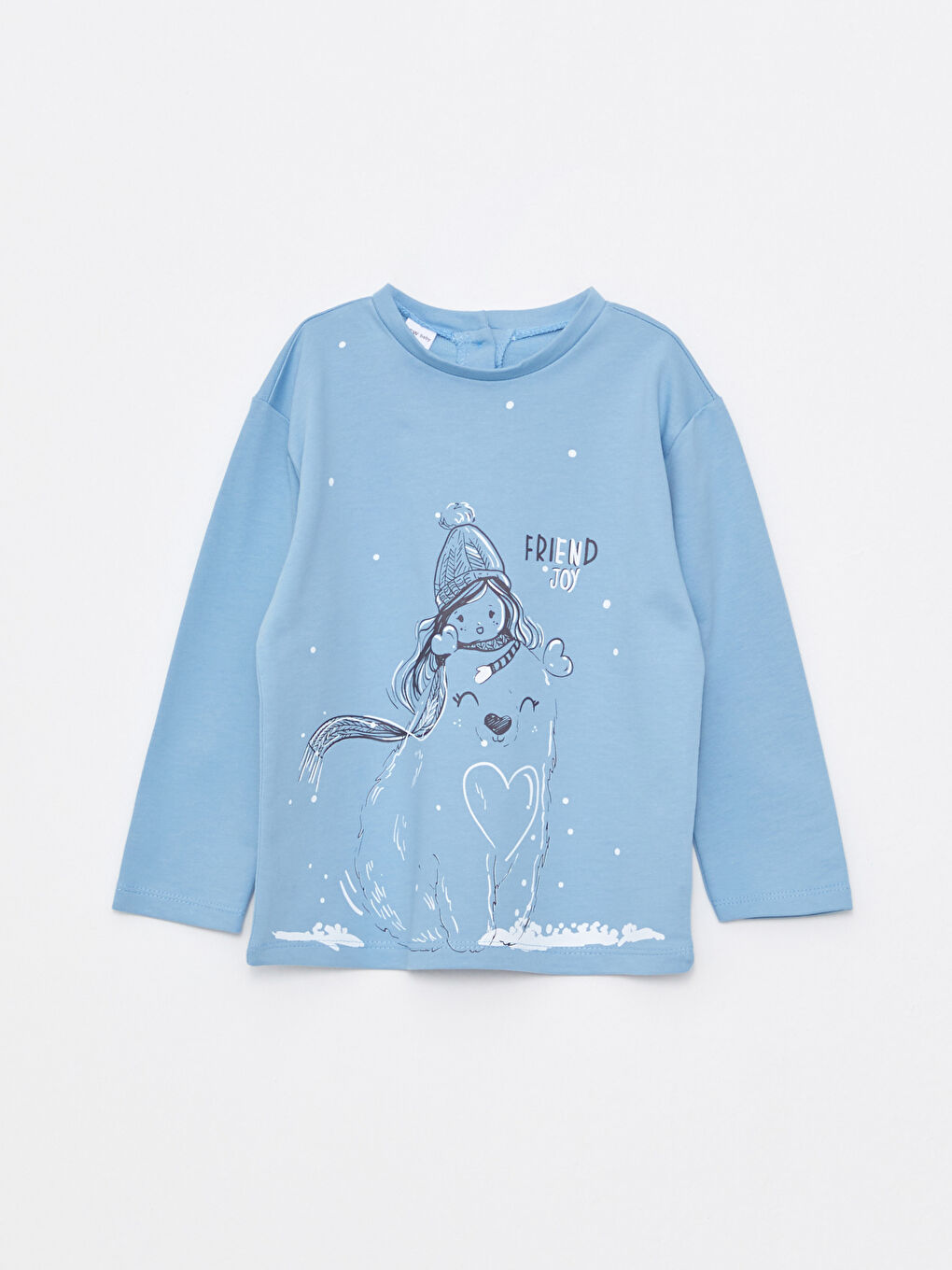 LCW ECO Crew Neck Long Sleeve Printed Baby Girls' T-Shirt -W2CY06Z1-GFK