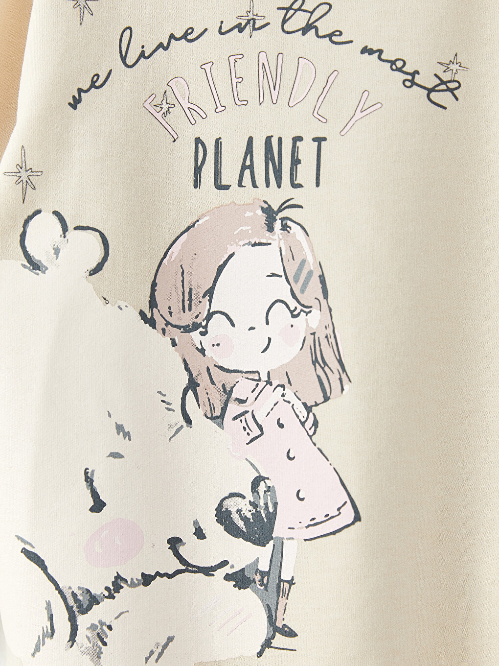 Crew Neck Long Sleeve Printed Baby Girls' T-Shirt-1
