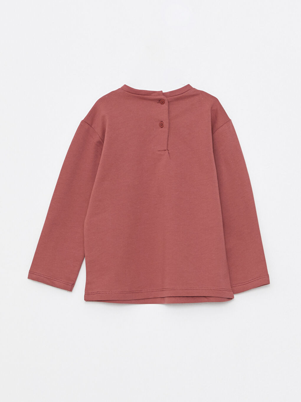 Pembe Bisiklet Yaka Uzun Kollu Baskılı Kız Bebek Tişört-1