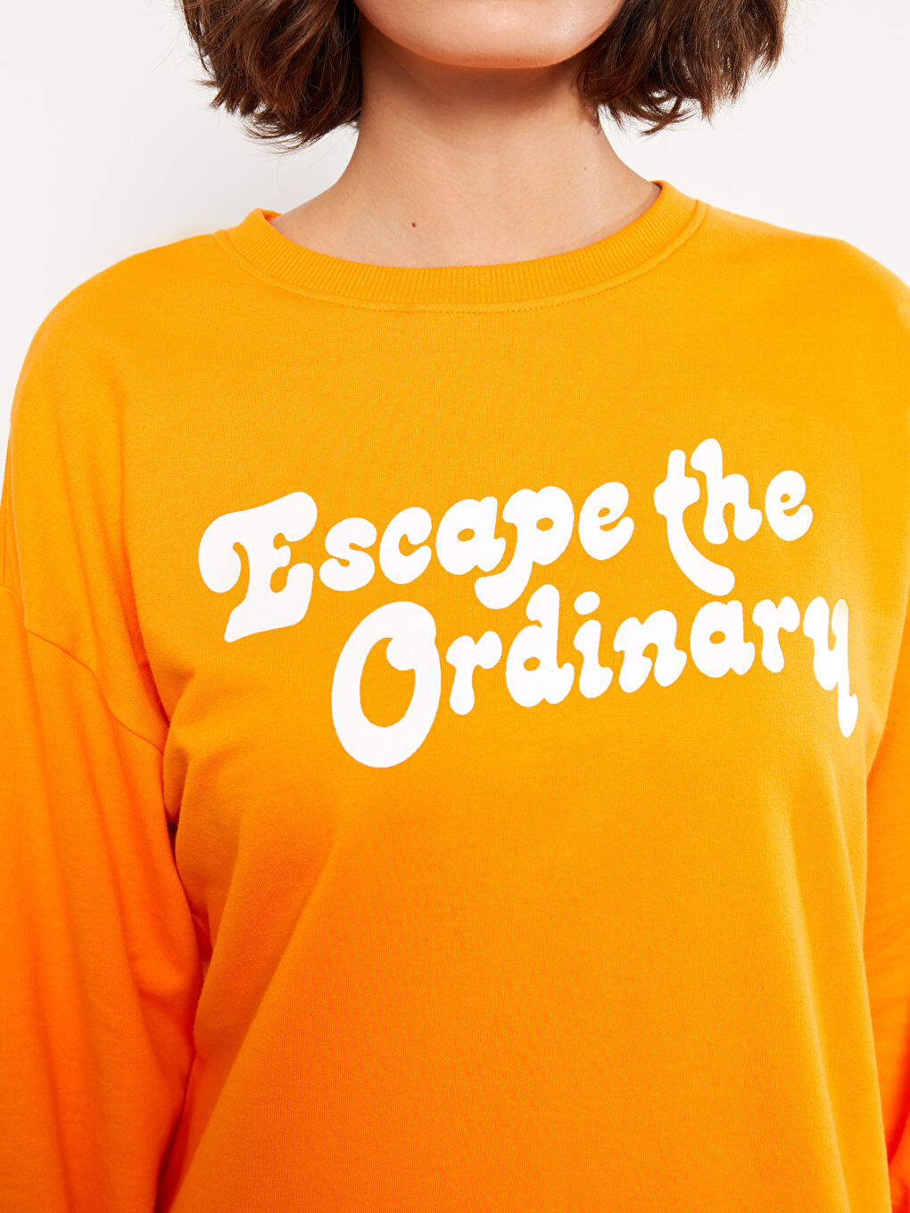 LCW Vision Bisiklet Yaka Baskılı Uzun Kollu Kadın Sweatshirt -W2CY13Z8-FJD