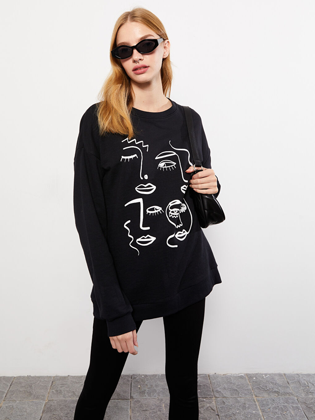 LCW Vision Rundhalsausschnitt Bedruckt Langarm Damen Sweatshirt -W2CY15Z8-RQN
