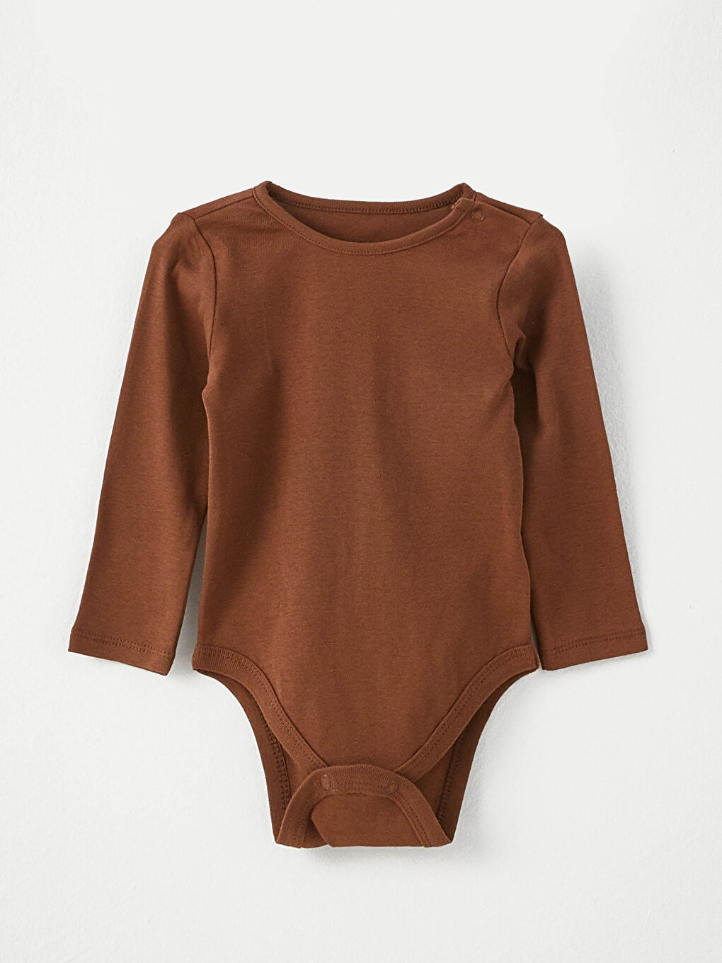 ياقة دائرية كم طويل سادة بدلة جسم أولاد رضع كباسين ٥ قطع-1