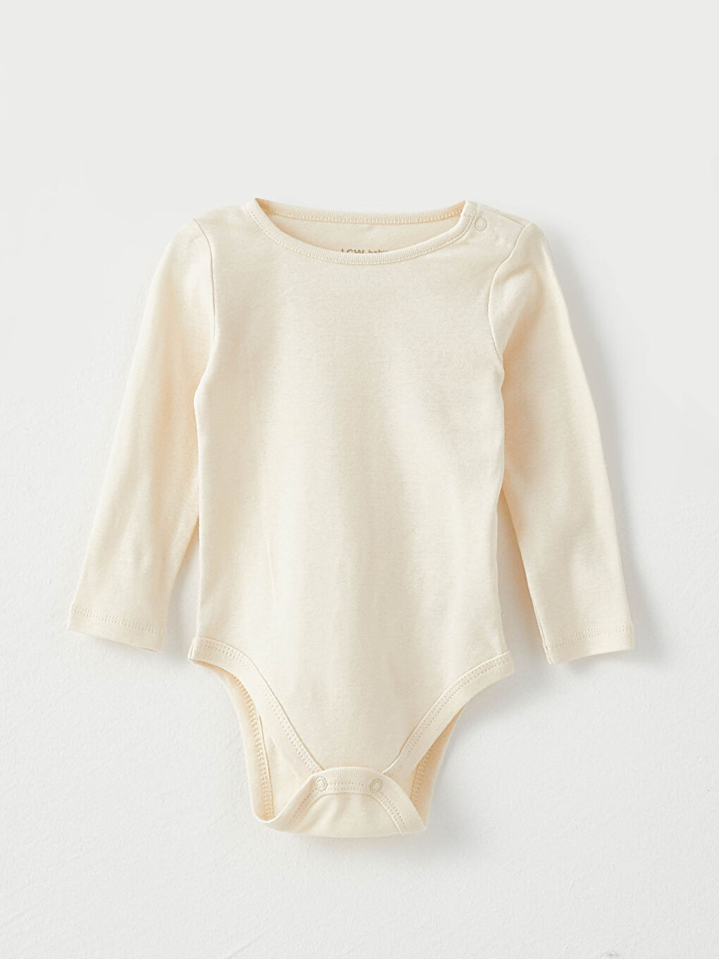 ياقة دائرية كم طويل سادة بدلة جسم أولاد رضع كباسين ٥ قطع-4