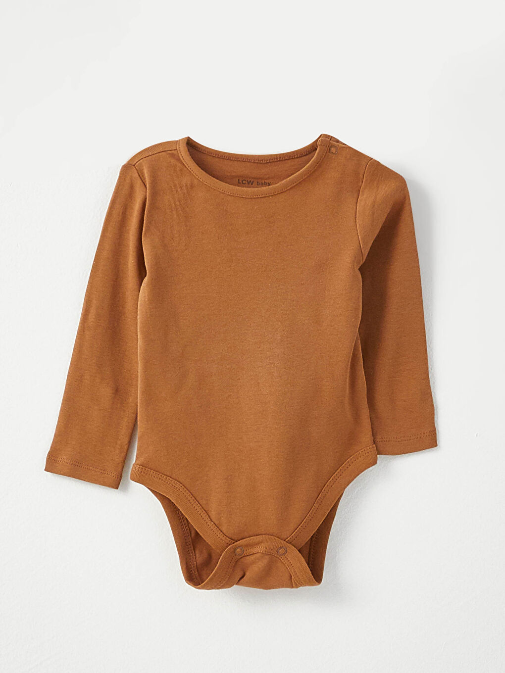 ياقة دائرية كم طويل سادة بدلة جسم أولاد رضع كباسين ٥ قطع-5