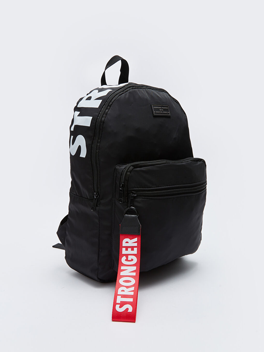 Siyah Yazı Baskılı Erkek Sırt Çantası-3