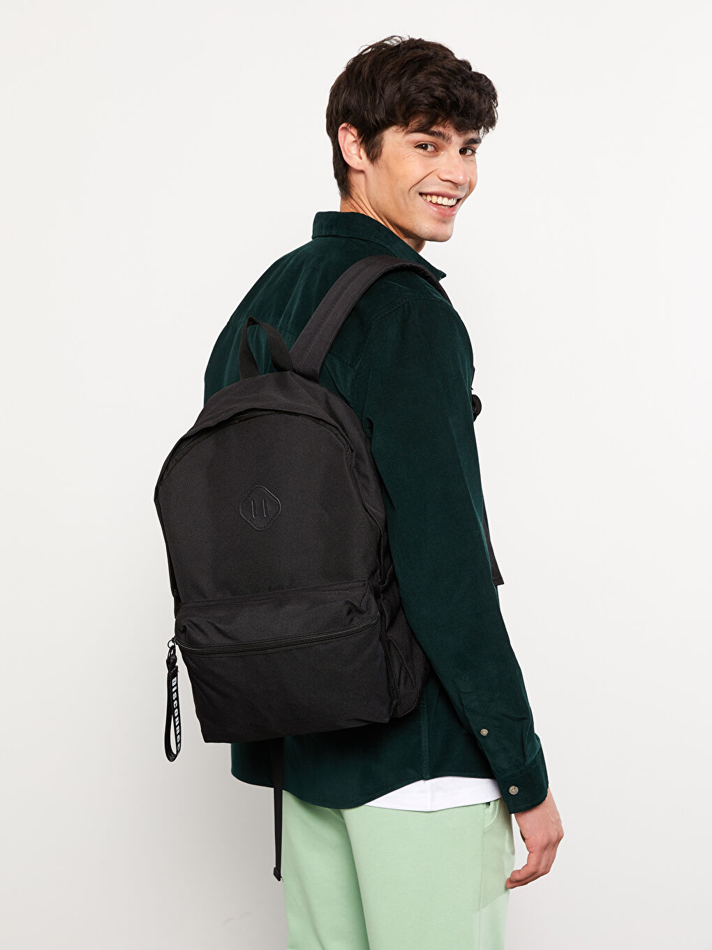 Siyah Düz Erkek Sırt Çantası-1