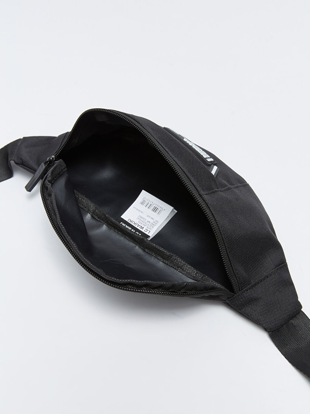 Siyah Etiket Detaylı Erkek Bel Çantası-3
