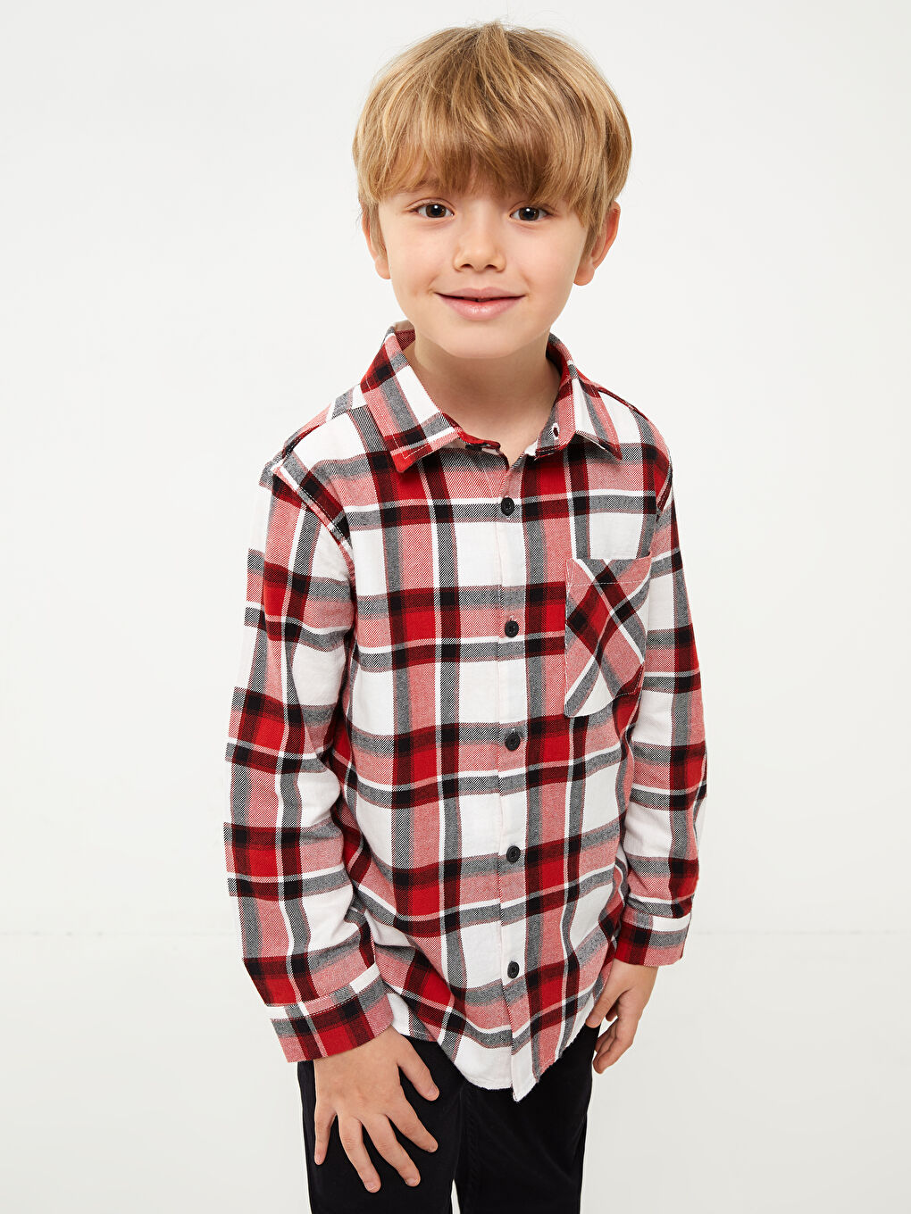 LCW Kids Plaid Boys' Flannel Shirt -W2CY85Z4-LME