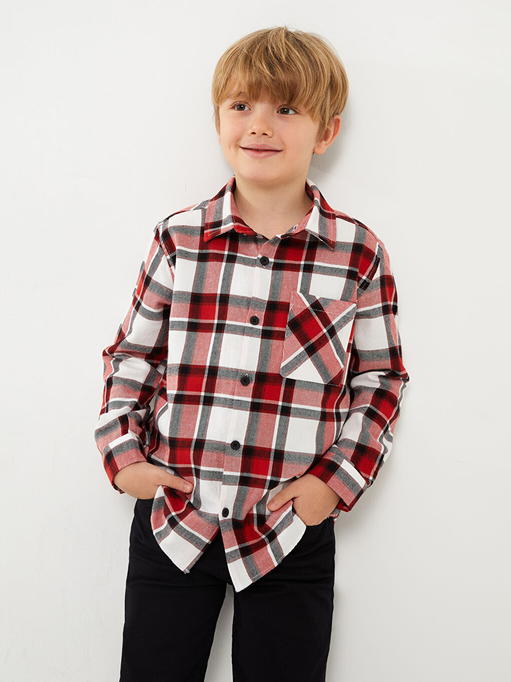 LCW Kids Plaid Boys' Flannel Shirt -W2CY85Z4-LME