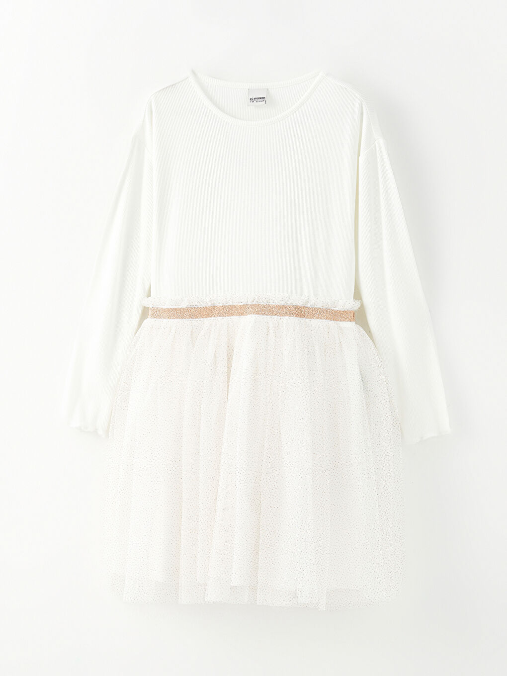 Robe Basique à Manches Longues pour Filles avec Col Rond-4