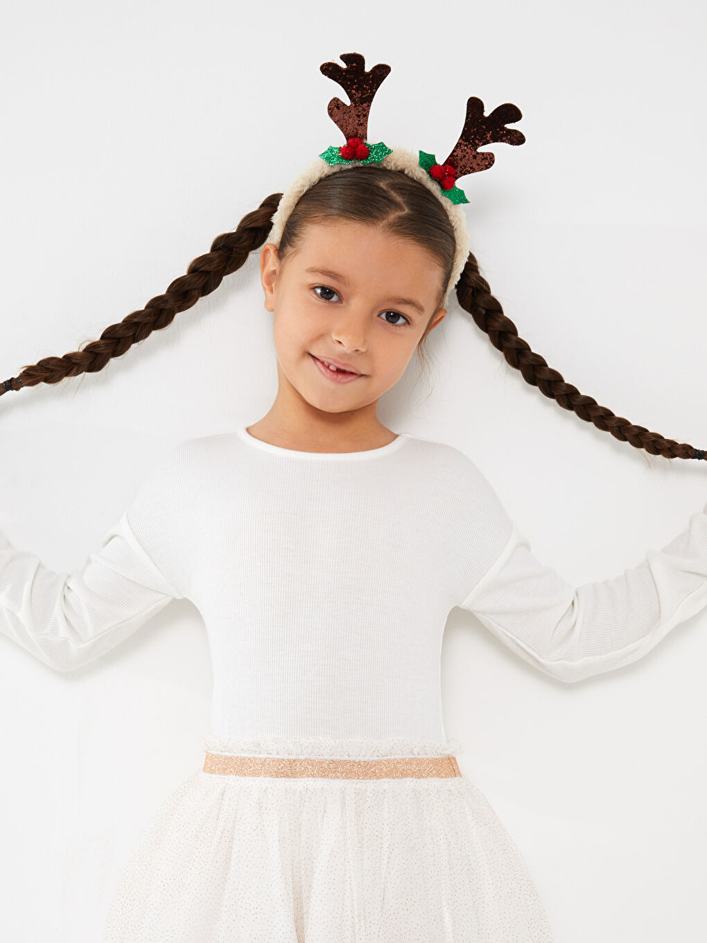 Robe Basique à Manches Longues pour Filles avec Col Rond-3