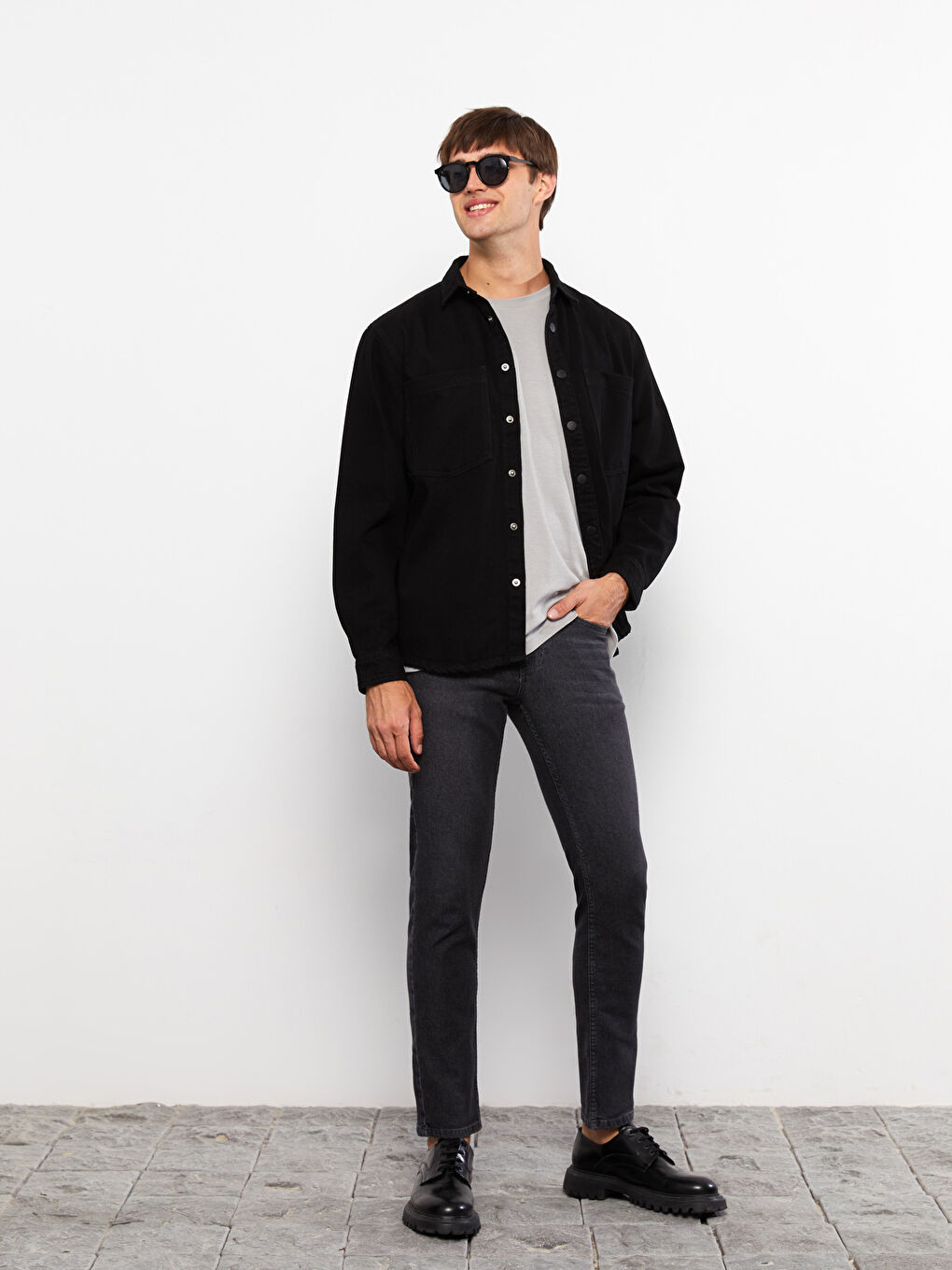 Gri 750 Slim Fit Erkek Jean Pantolon-1