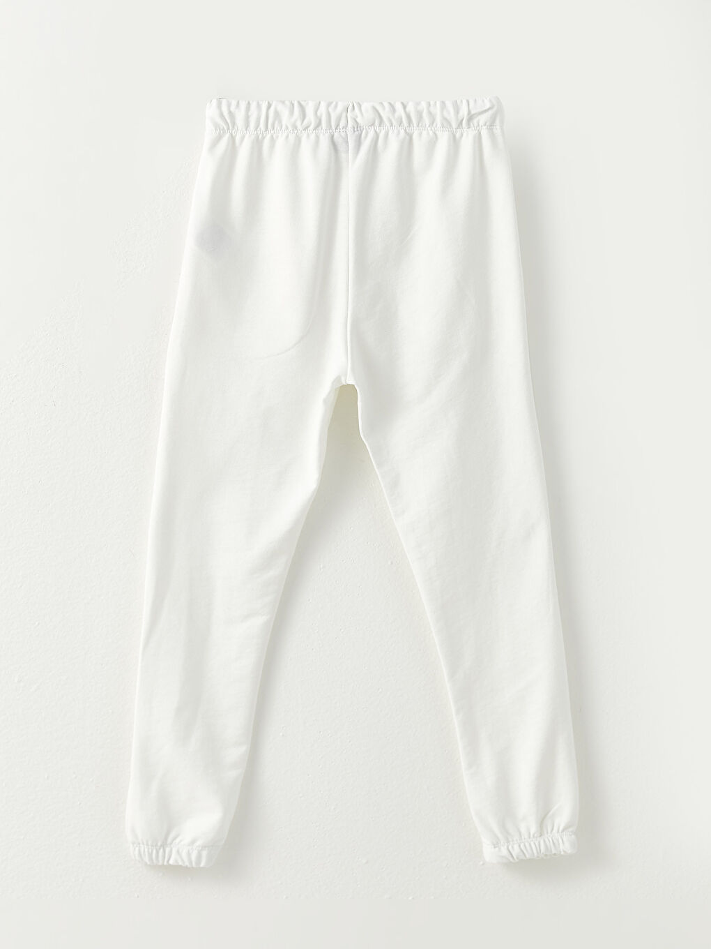 Beyaz Beli Lastikli Basic Erkek Çocuk Jogger Eşofman Altı-1