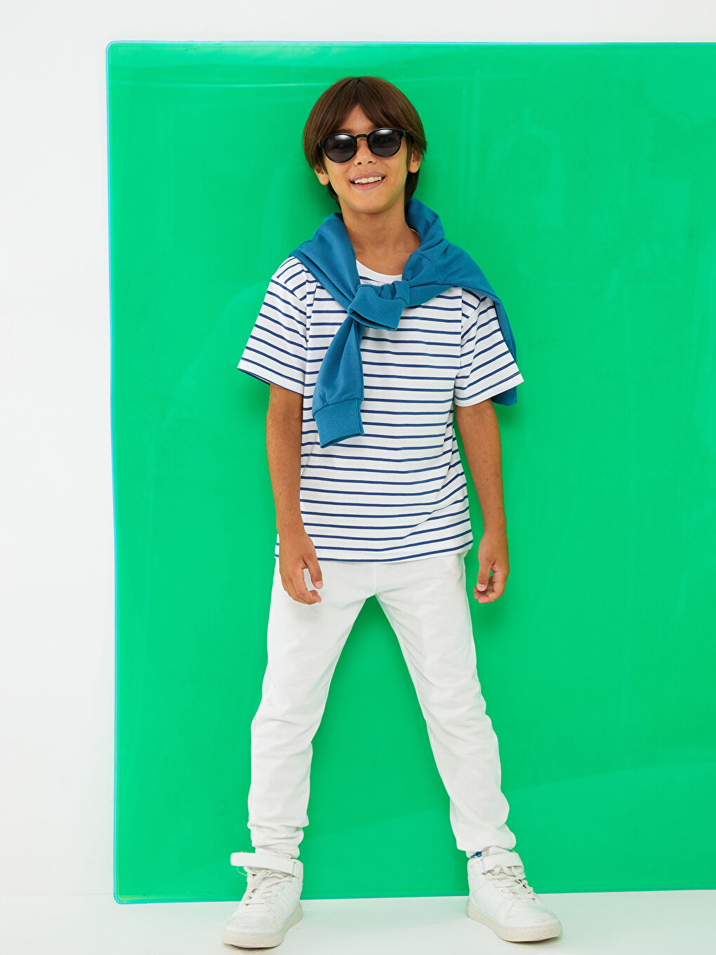 Ekru Beli Lastikli Basic Erkek Çocuk Jogger Eşofman Altı