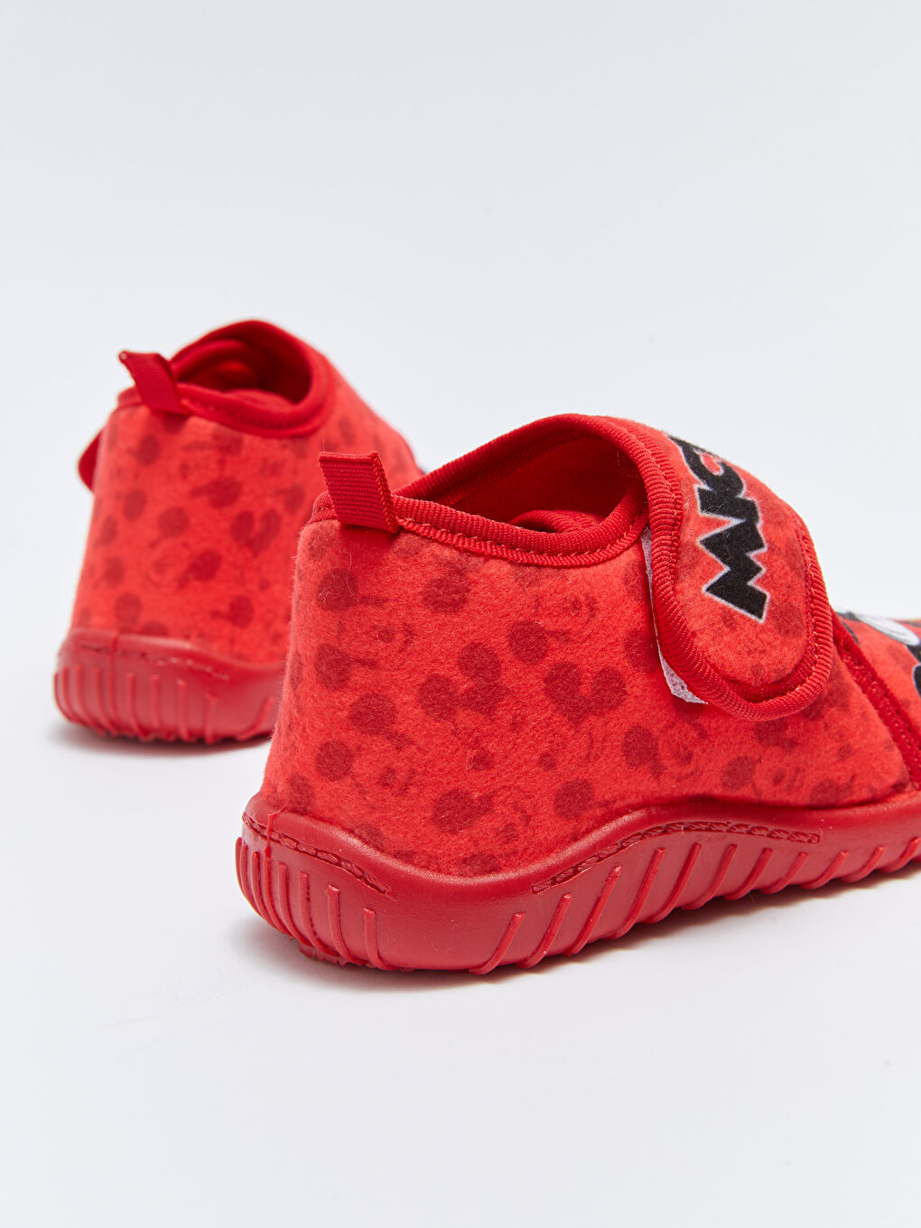 Kırmızı Mickey Mouse Lisanslı Cırt Cırtlı Erkek Çocuk Panduf-4