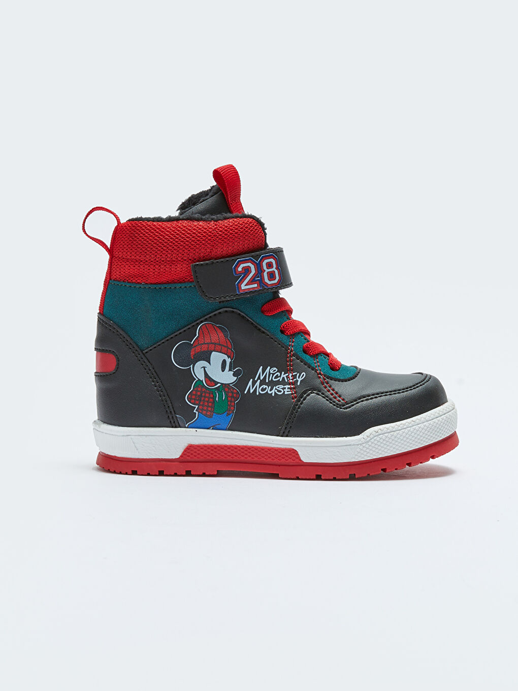 LCW STEPS Siyah Mickey Mouse Lisanslı Cırt Cırtlı Erkek Çocuk Bot - 1