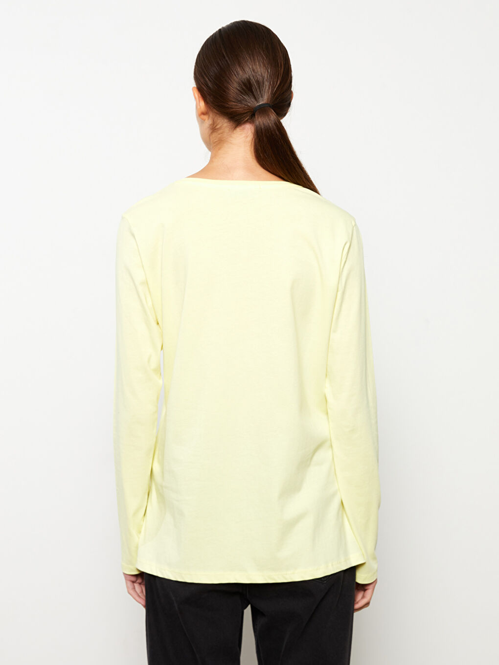 Футболка с круглым вырезом, с принтом, с длинным рукавом, из хлопка, для женщин-4