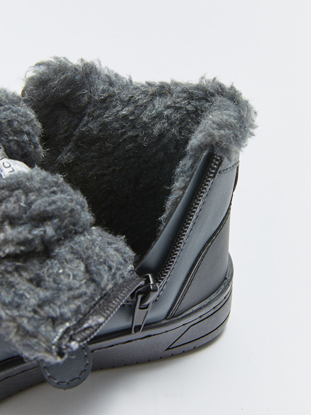 Antrasit Baskılı Cırt Cırt ve Fermuar Kapamalı Erkek Çocuk Bot-6