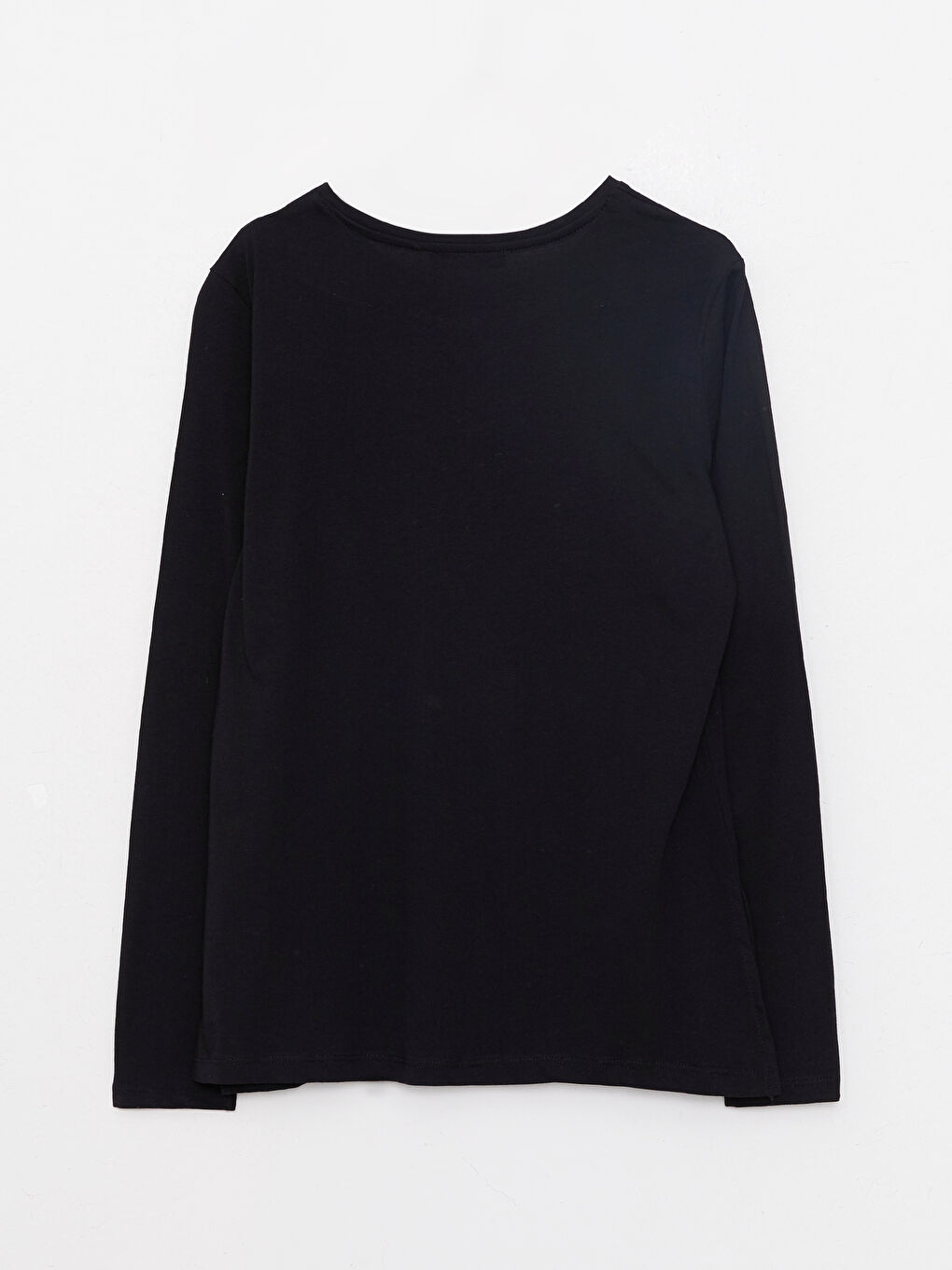 Crew Neck Printed Long Sleeve Cotton Women's T-shirt-6