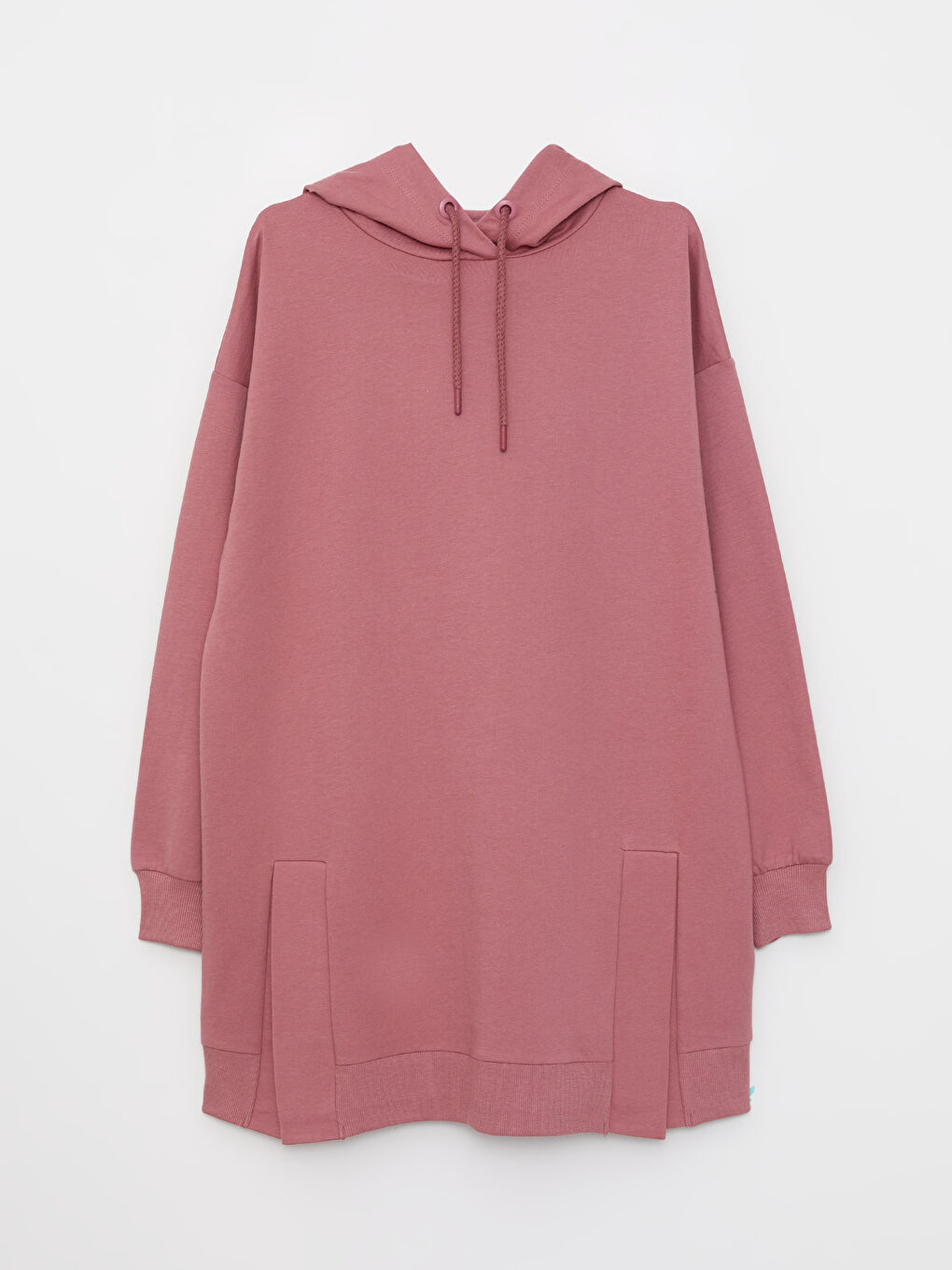 Hooded Plain Long Sleeve Oversize Women's Sweatshirt Tunic-6