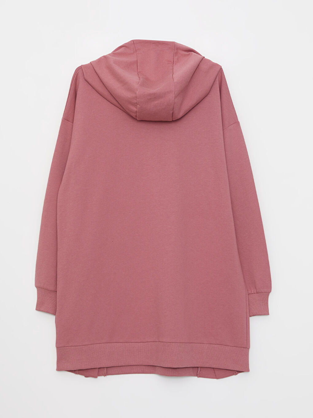 Hooded Plain Long Sleeve Oversize Women's Sweatshirt Tunic-7