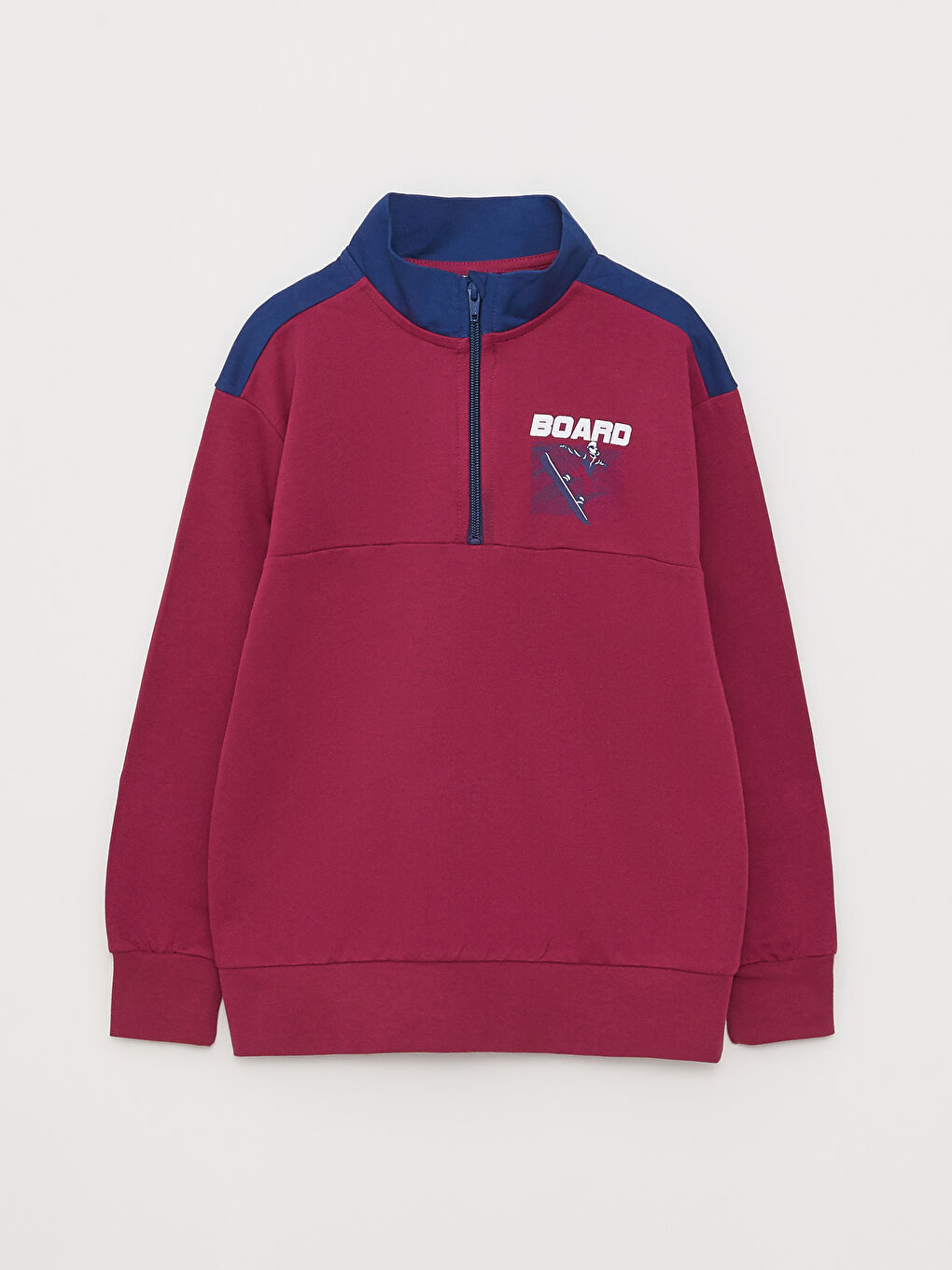 Mürdüm Dik Yaka Baskılı Uzun Kollu Erkek Çocuk Sweatshirt ve Eşofman Altı-1