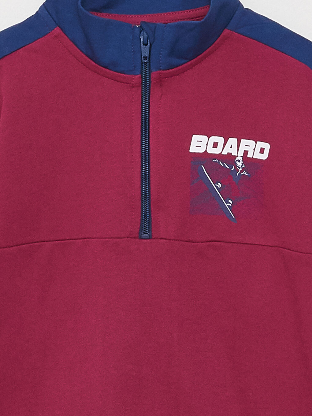 Mürdüm Dik Yaka Baskılı Uzun Kollu Erkek Çocuk Sweatshirt ve Eşofman Altı-3