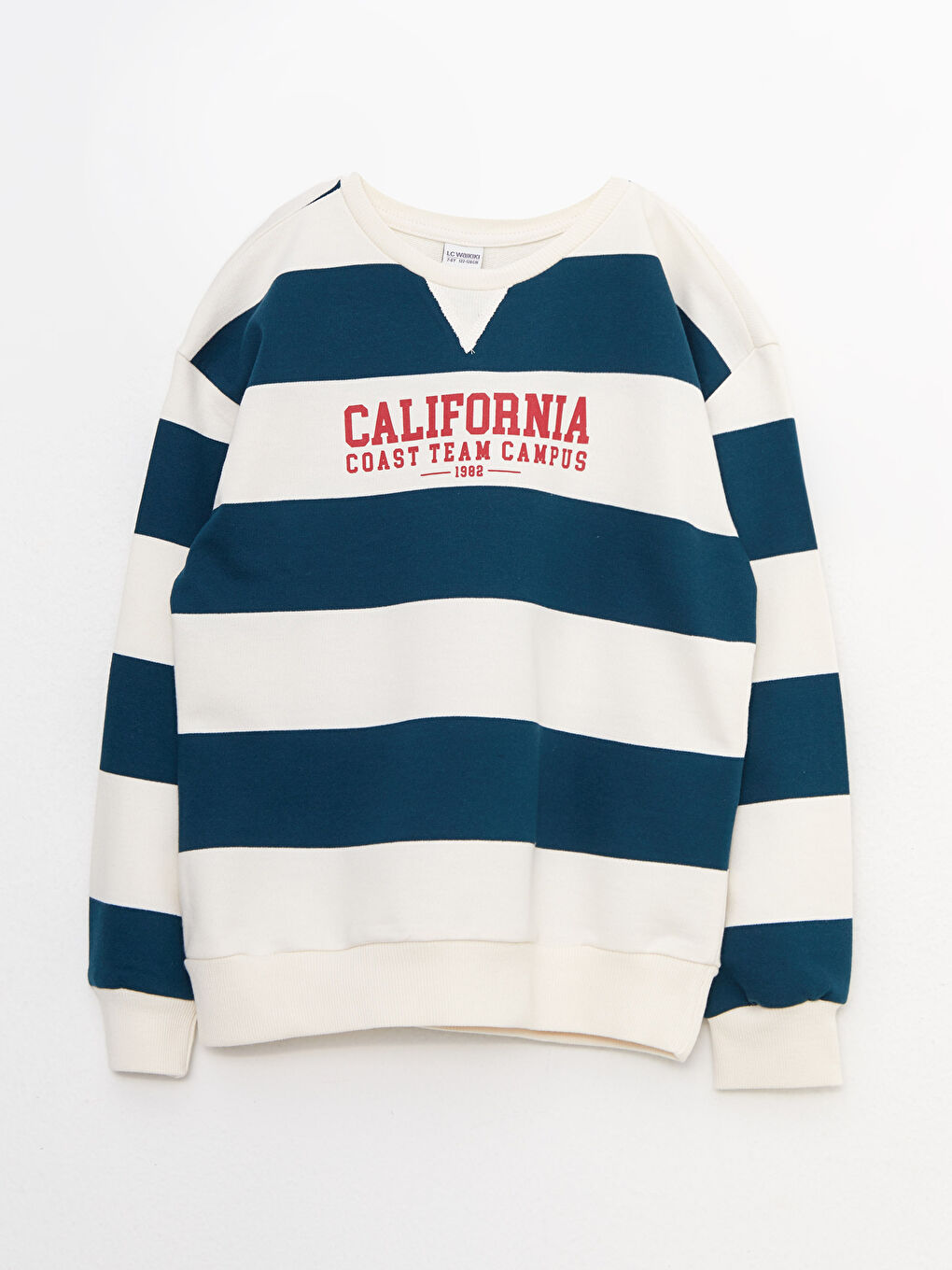 LCW Kids Crew Neck Striped Long Sleeve Girls' Sweatshirt -W2DB89Z4-LGS