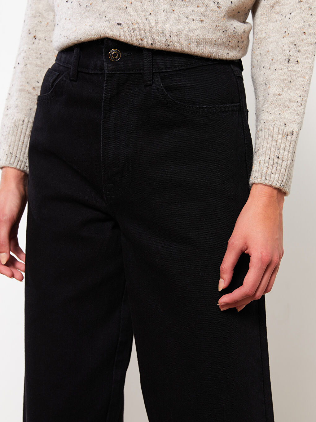 Women's Wideleg Regular Denim Trousers-2