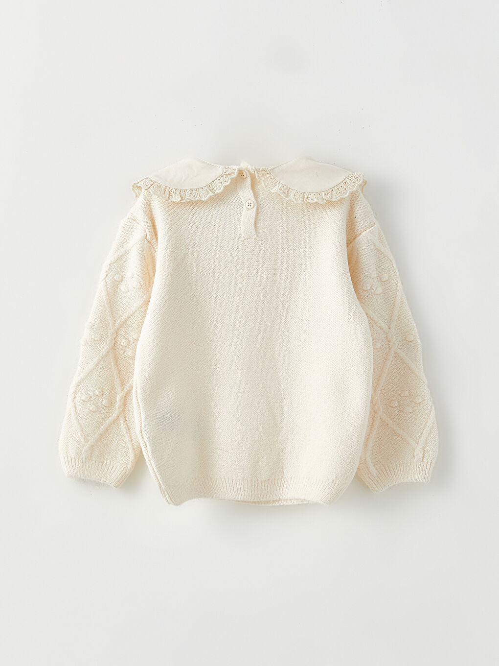 Pulover Tricotat Auto-Modelat,Cu Guler Bebe Şi Cu Mânecă Lungă,Pentru Bebeluşii Fetițe-4