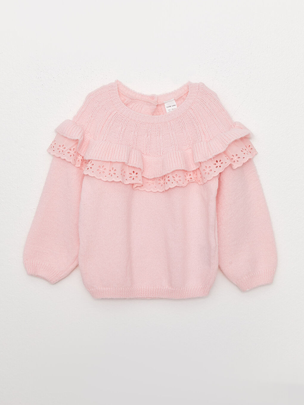 Дөңгелек жағалы ұзын жеңді қыз бала трикотаж жемпір