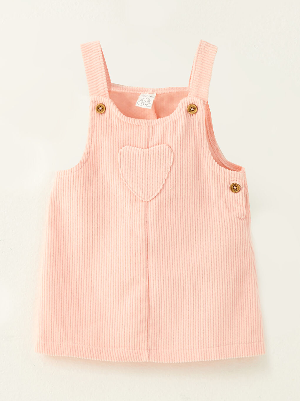 LCW baby Crew Neck Long Sleeve Baby Girl T-shirt and Bib and Brace Dress 2-Pack Set -W2DC48Z1-FWH