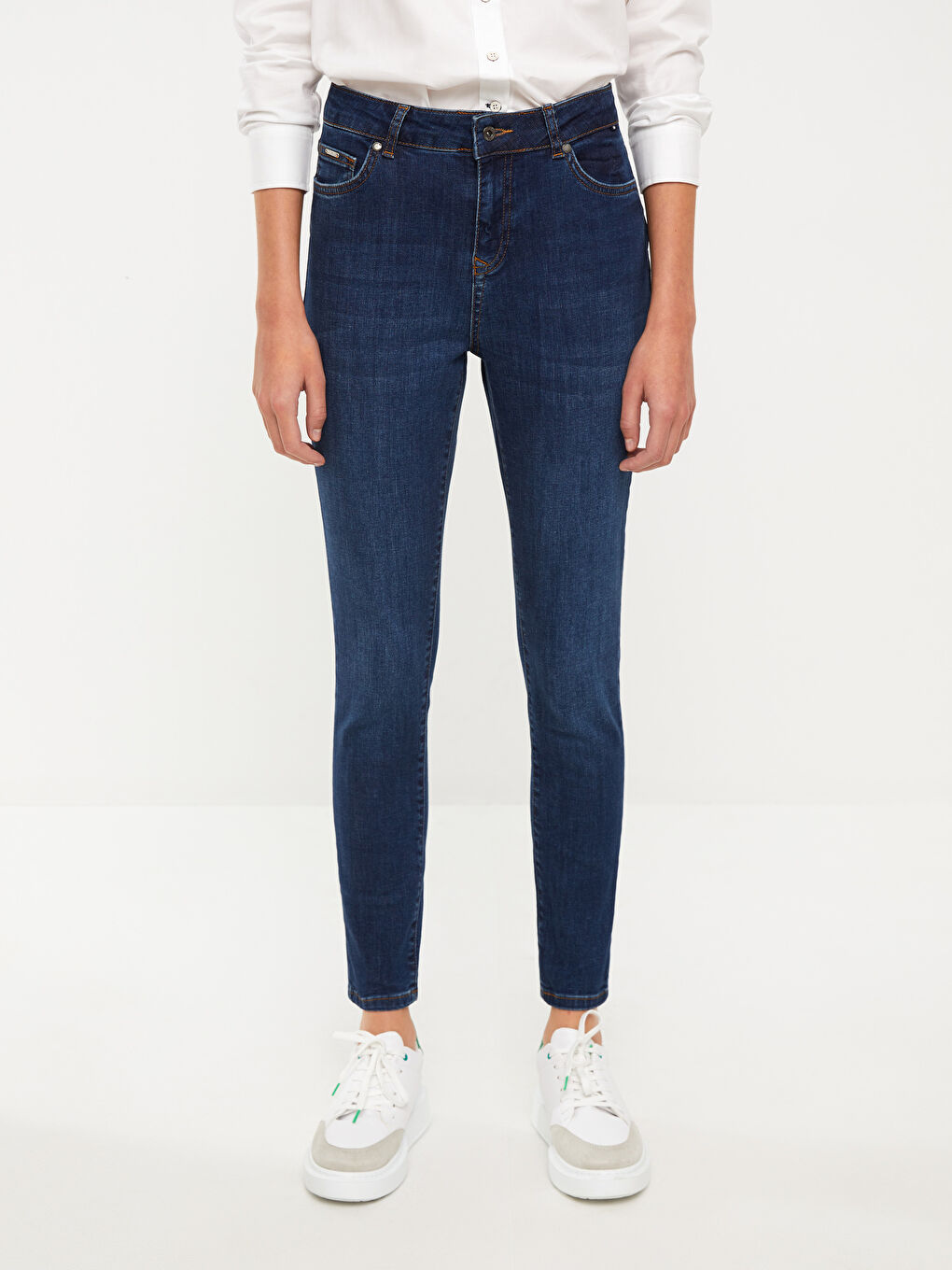 Women's Slim Fit Regular Denim Trousers-5