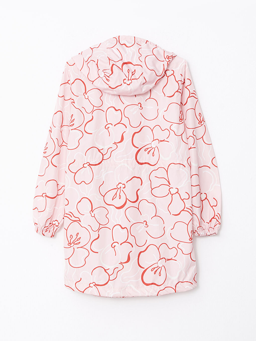 Pembe Kapüşonlu Çiçekli Uzun Kollu Kadın Tunik-6