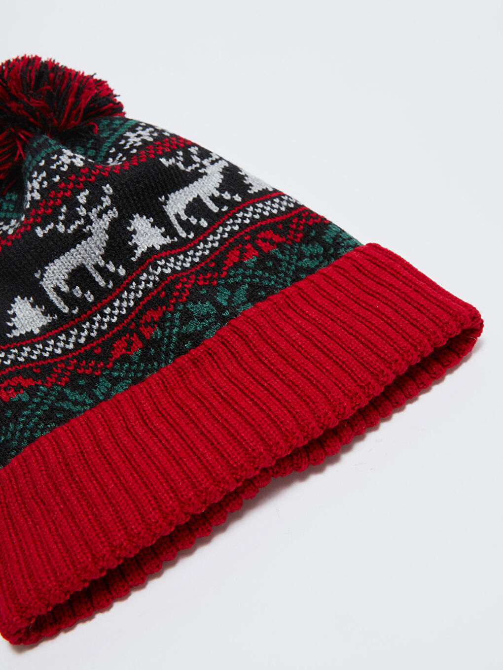 Jacquard Pompom Muška Trikotažna Kapa-1
