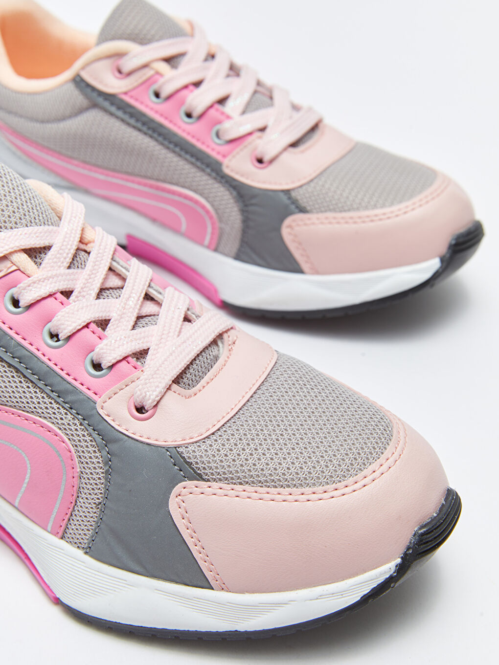 Color Block Lace-Up Girl's Active Sneakers-2