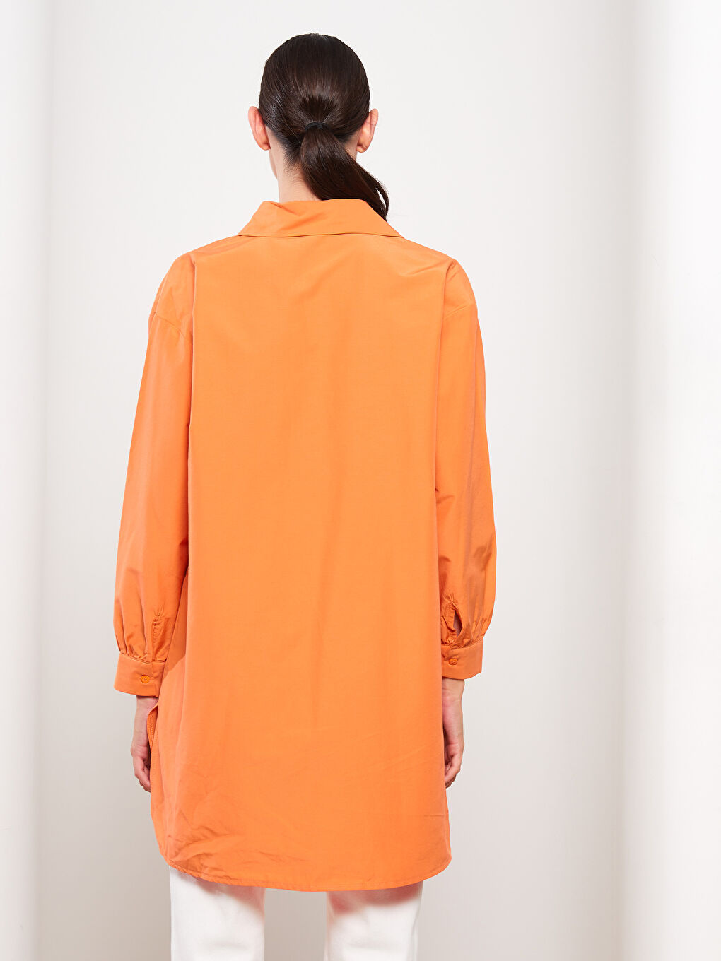LC Waikiki Plain Long Sleeve Oversize Women's Shirt Tunic -W2DD49Z8-SHA