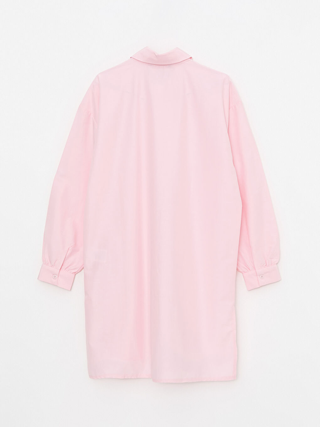 LCW Modest Pembe Düz Uzun Kollu Oversize Kadın Gömlek Tunik - 6