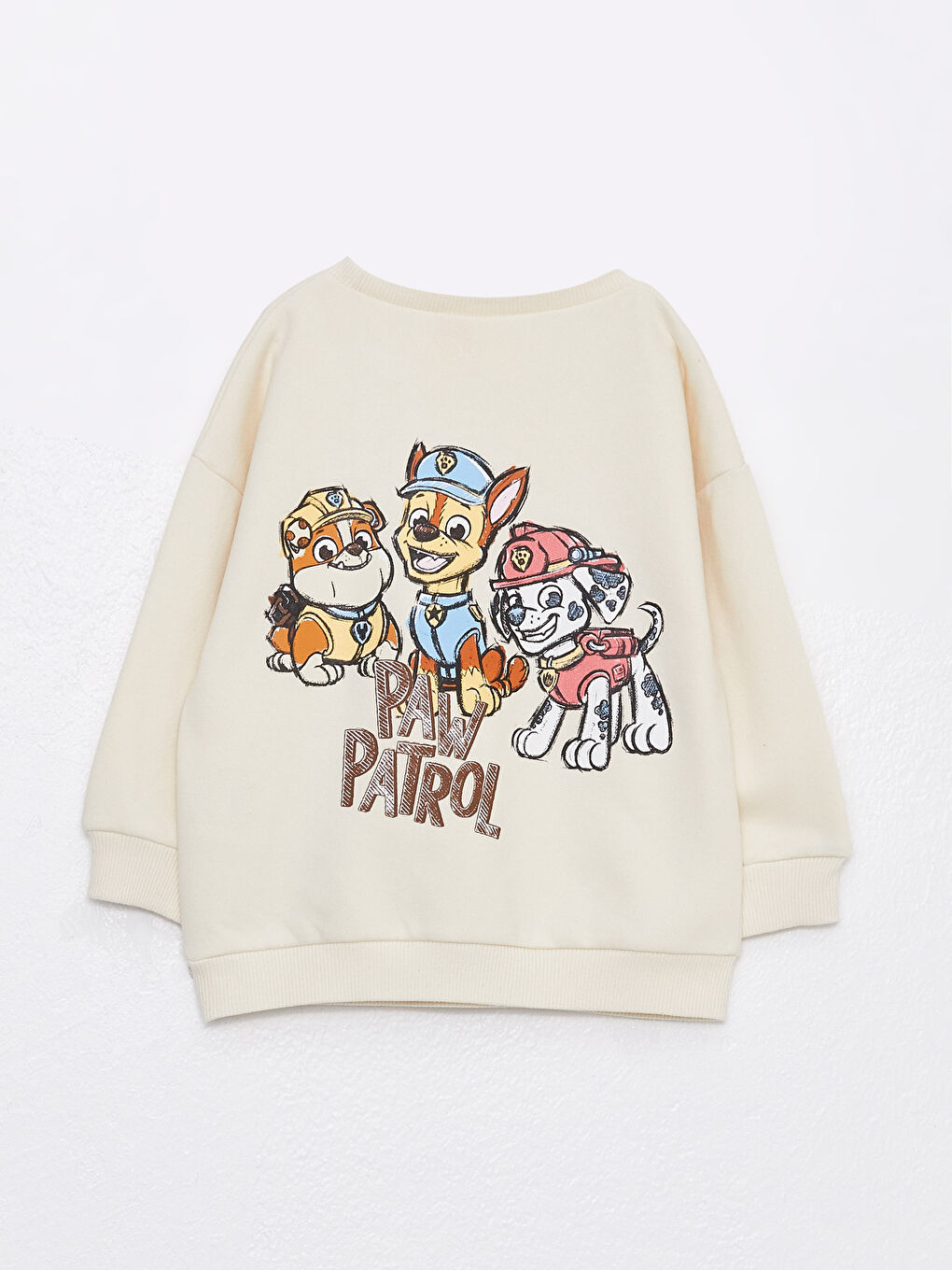 LCW baby Bej Bisiklet Yaka Uzun Kollu Paw Patrol Baskılı Erkek Bebek Sweatshirt - 1