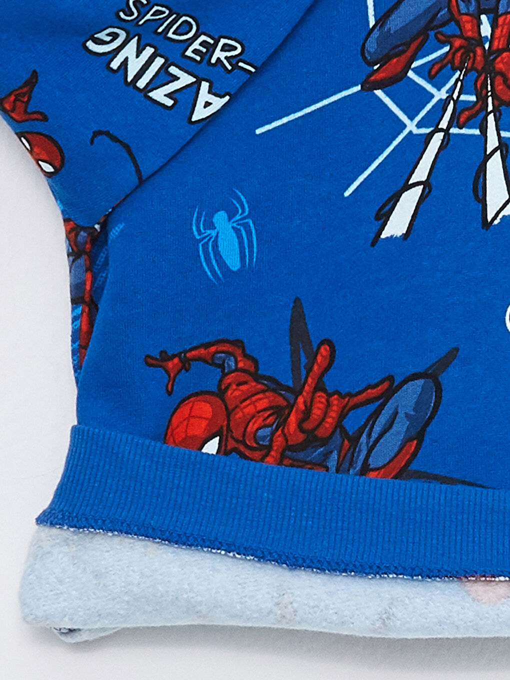 LCW baby Koyu Lacivert Baskılı Bisiklet Yaka Uzun Kollu Spiderman Baskılı Erkek Bebek Sweatshirt ve Eşofman Alt 2'li Takım - 3