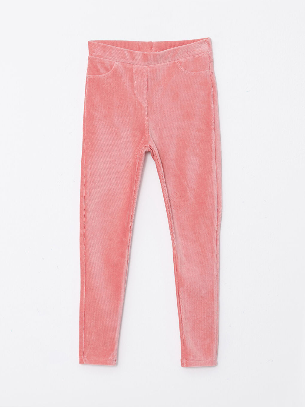 فيزون بناتي مخملي طويل أساسي بخصر مطاطي