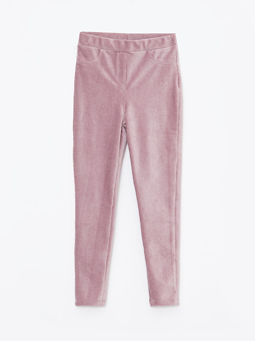 فيزون بناتي مخملي طويل أساسي بخصر مطاطي