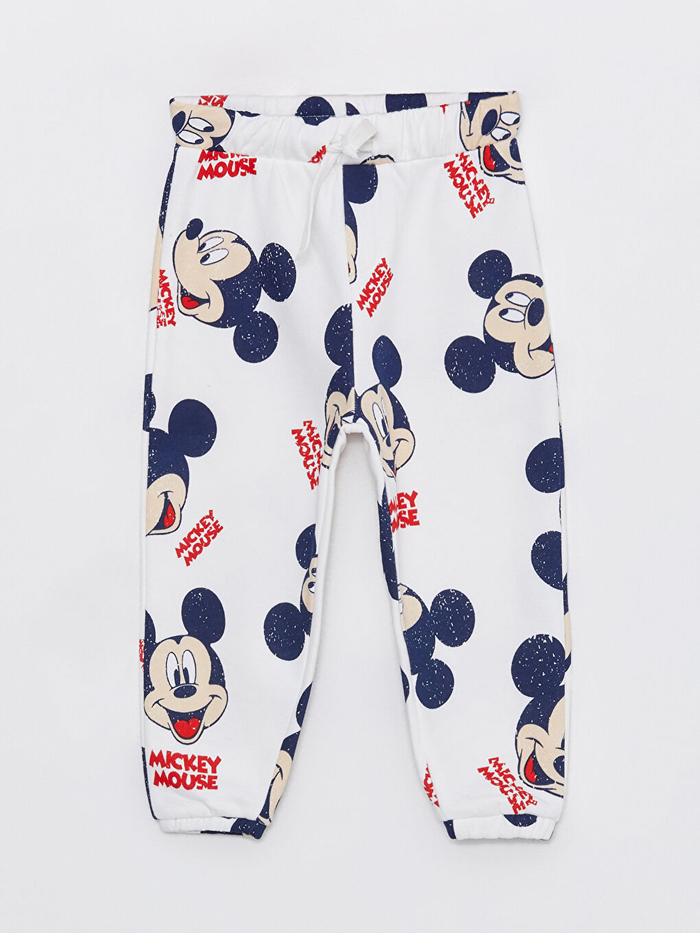 LCW baby Ekru Baskılı Bisiklet Yaka Uzun Kollu Mickey Mouse Baskılı Erkek Bebek Sweatshirt ve Eşofman Alt 2'li Takım - 2