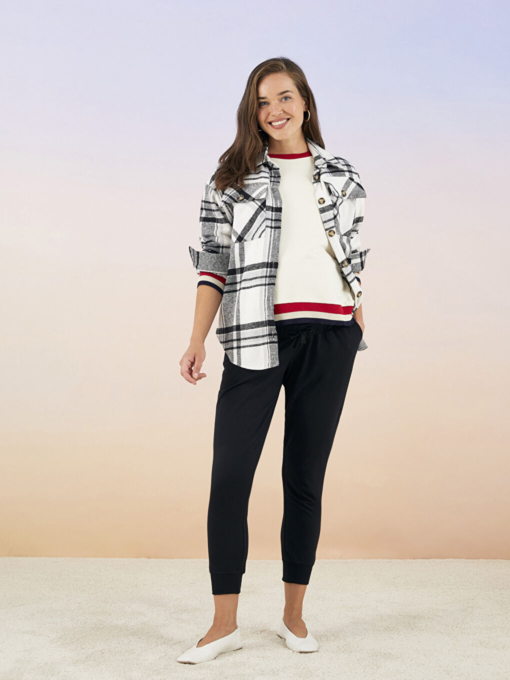 LCWAIKIKI Maternity Belly Panel Plain Maternity Jogger Sweatpants -W2DD80Z8-CVL