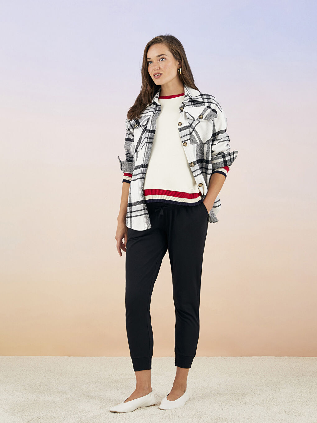 LCWAIKIKI Maternity Belly Panel Plain Maternity Jogger Sweatpants -W2DD80Z8-CVL