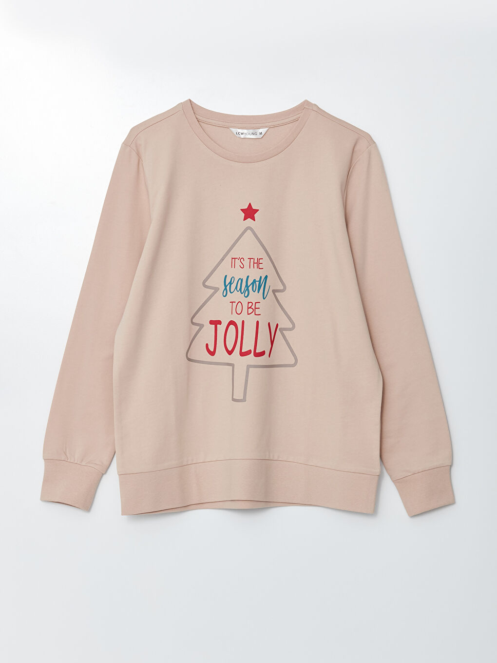 Crew Neck New Year Themed Long Sleeve Cotton Women's Pajama Set-2