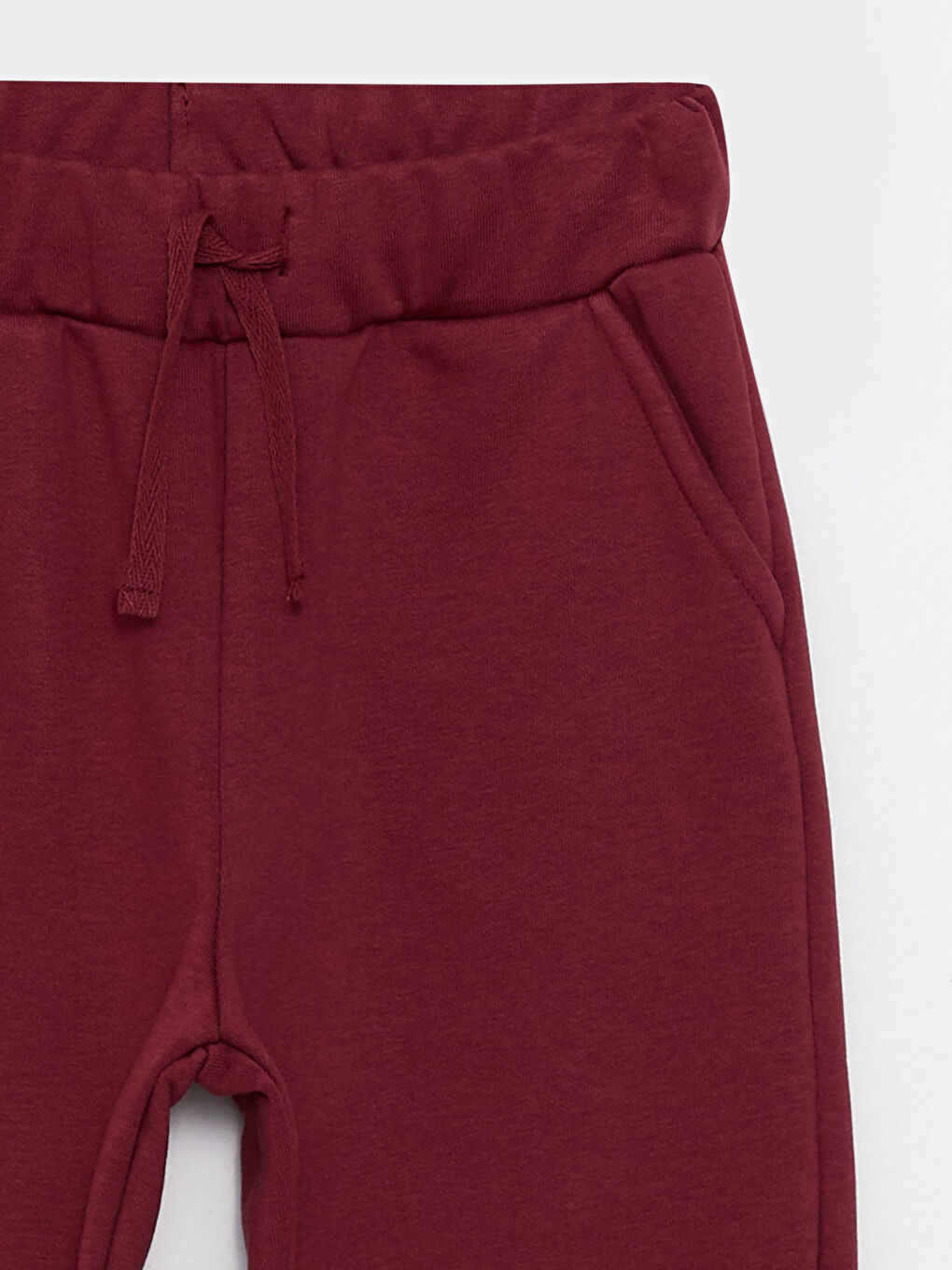 Bordo Beli Lastikli Basic Kız Çocuk Eşofman Altı-2